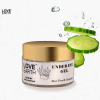 Love Earth Organic Under Eye Gel with Aloe Vera & Cucumber Extracts Reduces Dark Circles, Puffiness and Fine Lines 50gm