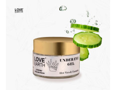 Love Earth Organic Under Eye Gel with Aloe Vera & Cucumber Extracts Reduces Dark Circles, Puffiness and Fine Lines 50gm