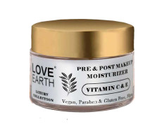 Love Earth Pre & Post Makeup Face Moisturizer with Lemon Peel Extracts & Jojoba Oil for Skin Hydration & Moisturizing 50gm