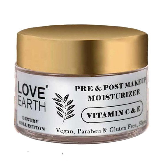 Love Earth Pre & Post Makeup Face Moisturizer with Lemon Peel Extracts & Jojoba Oil for Skin Hydration & Moisturizing 50gm Love Earth Pre & Post Makeup Face Moisturizer with Lemon Peel Extracts & Jojoba Oil for Skin Hydration & Moisturizing 50gm