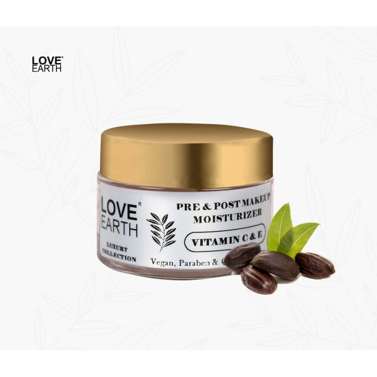 Love Earth Pre & Post Makeup Face Moisturizer with Lemon Peel Extracts & Jojoba Oil for Skin Hydration & Moisturizing 50gm Love Earth Pre & Post Makeup Face Moisturizer with Lemon Peel Extracts & Jojoba Oil for Skin Hydration & Moisturizing 50gm