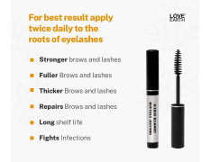 Love Earth Organic Eyelash Growth Serum Enriched With Pure Organic & Natural Essential Oils For Eyelashes & Eyebrows