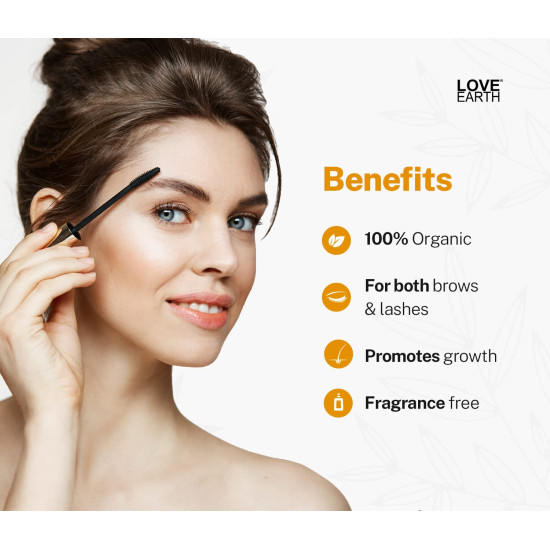 Love Earth Organic Eyelash Growth Serum Enriched With Pure Organic & Natural Essential Oils For Eyelashes & Eyebrows Love Earth Organic Eyelash Growth Serum Enriched With Pure Organic & Natural Essential Oils For Eyelashes & Eyebrows