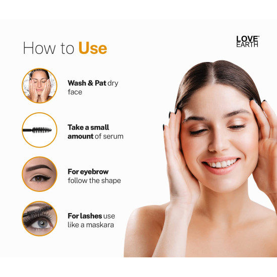 Love Earth Organic Eyelash Growth Serum Enriched With Pure Organic & Natural Essential Oils For Eyelashes & Eyebrows Love Earth Organic Eyelash Growth Serum Enriched With Pure Organic & Natural Essential Oils For Eyelashes & Eyebrows