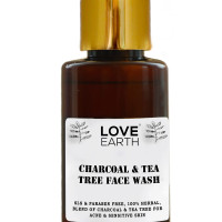 Love Earth Charcoal Tea Tree Face Wash for Oil Control, Acne & Detox 100ml
