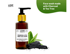 Love Earth Charcoal Tea Tree Face Wash for Oil Control, Acne & Detox 100ml