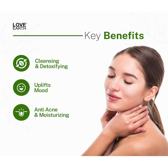 Love Earth Charcoal Tea Tree Face Wash for Oil Control, Acne & Detox 100ml