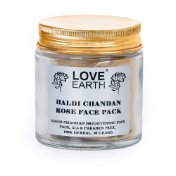 Love Earth Haldi Chandan Rose Face Pack With Amba Haldi & Chandan, For Face & Body, Paraben Free 30gm