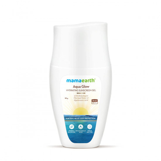 Mamaearth Aqua Glow Hydrating Sunscreen Gel with Himalayan Thermal Water & Hyaluronic Acid With SPF 50 PA++++ – 50g