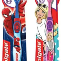 Colgate Kids Barbie&Spiderman Ultra Soft Toothbrush (2 Toothbrushes),Automatic,Pink