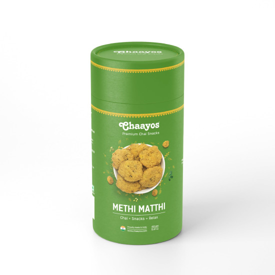 Chaayos Methi Mathri (450G Pack)|Chai Time Snacks|Ready To Eat Mathri Snacks|Mini Methi Matthi|Namkeen Nashta|Authentic Regional Preparation|Traditional Indian Snacks|Tea Time Party Snacks|