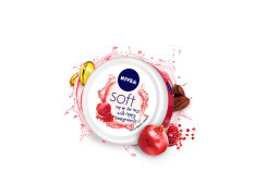 NIVEA Soft Light Moisturizer 200ml | Peppy Pomegranate | For Face, Hand & Body, Instant Hydration | Non-Greasy Cream | With Vitamin E & Jojoba Oil | All Skin Types
