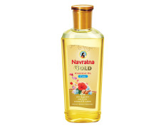 Navratna Gold Ayurvedic Oil |Non Sticky and Non Greasy |Mild Fragrance| Goodness of Almonds and 9 Ayurvedic Herbs |Relieves Body Aches, Sleeplessness, Headache and Fatigue, 500ml