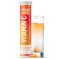 Zingavita Vitamin C 1000mg + Zinc Effervescent Tablets - Strong Immunity & Acne-Free Skin