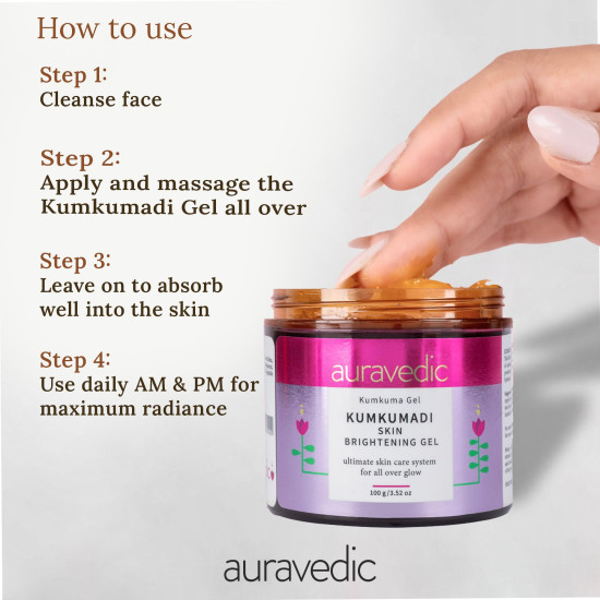AURAVEDIC Kumkumadi Gel for Brightening & Glow Pack of 2 - Kumkumadi to Purify, Detox, Glow & Renew Face & Skin Beauty Ritual for Women and Men