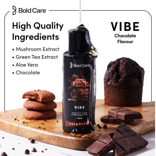 Bold Care Multi-textured Condoms + Vibe - Chocolate flavoured Premium Lubricant Gel - Water based formula - Gentle on the skin