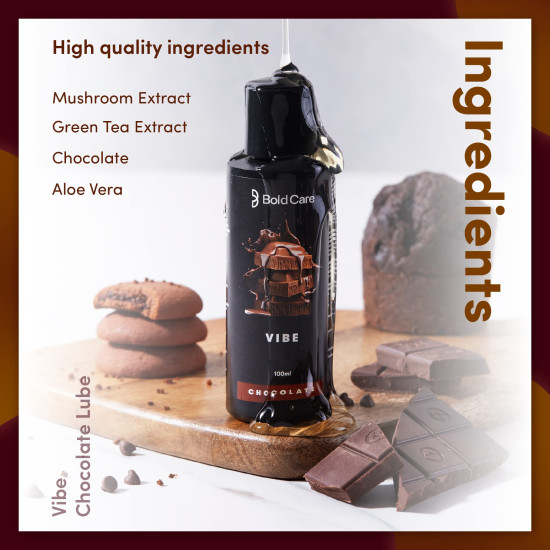 Bold Care Ultra thin Delay Condoms + Vibe - Chocolate flavoured Premium Lubricant Gel - Water based formula - Gentle on the skin