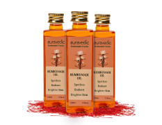 Auravedic Kumkumadi Oil For Face 100 Ml, Pack of 3, Kumkumadi Tailam Face Oil For Glowing Skin, Dark Spot Corrector Face Serum