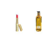 Forest Essentials Tinted Lip Serum Madhu Rasa Gulaab Jal 2.2g, Pink & Forest Essentials Kashmiri Saffron and Neem Delicate Facial Cleanser, 200ml