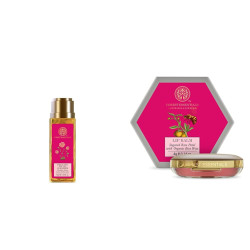 Forest Essentials Travel Size Facial Cleanser Rosewater, Honey Lemon, 50ml & Forest Essentials Luscious Sugared Rose Petal Lip Balm, 4g