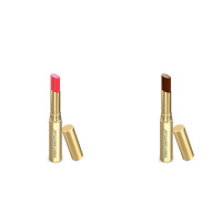 Forest Essentials Tinted Lip Serum Madhu Rasa Gulaab Jal 2.2g, Pink & Forest Essentials Tinted Lip Serum Madhu Rasa Misri Cardamom 2.2g, Brown