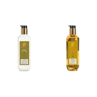 Forest essentials Hair Conditioner Japapatti & Brahmi 200ml & Forest Essentials Kashmiri Saffron and Neem Delicate Facial Cleanser, 200ml