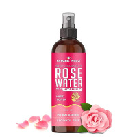 Organic Netra Rose Water with Vitamin C | Exfoliates the Skin and Controls Oil | Excellent for Clearing Away Makeup & Dirt from Pores| Mist Spray for All Skin Type | Paraben and Alcohol Free -200ml