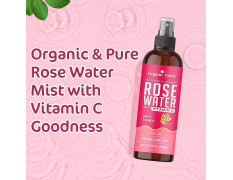 Organic Netra Rose Water with Vitamin C | Exfoliates the Skin and Controls Oil | Excellent for Clearing Away Makeup & Dirt from Pores| Mist Spray for All Skin Type | Paraben and Alcohol Free -200ml