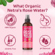 Organic Netra Rose Water with Vitamin C | Exfoliates the Skin and Controls Oil | Excellent for Clearing Away Makeup & Dirt from Pores| Mist Spray for All Skin Type | Paraben and Alcohol Free -200ml