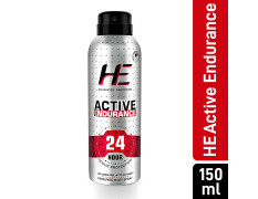 He Active Endurance Perfumed Body Spray, 150ml For Today's Active Men, 24 Hour Odor Protection* 99% Germ Free Up To 24 Hours