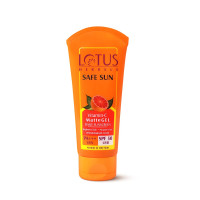 Lotus Herbals Safe Sun Vitamin C Matte Gel Daily Sunscreen | SPF 50 | PA+++ | Paraben Free | Dermatologically Tested | Anti Pollution | Normal/Oily Skin | 100g, Orange