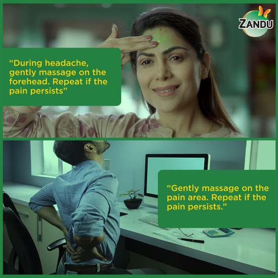 Zandu Balm, 50ml x Pack of 2, Effective relief from Headache, Body Pain, Sprain and Cold