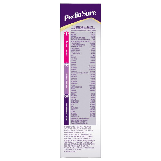 Pediasure Nutritional Drink Powder, Vanilla, Scientifically Designed Nutrition for Supporting Kids Growth 375 gm