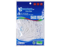 Sporton 3 in 1 Tooth Cleaning Fresh Dental Floss Toothpick Cleaners,Oral Care Plastic Disposable Teeth Flossing Thread Toothpicks Stick Set for Fresh, Healthy and Breath Gums(Pack of 50pcs)