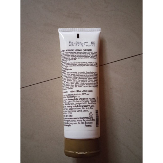 Amway Attitude Be Bright Herbals Exfoliating Face Wash, 100ml Pack