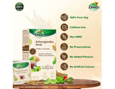 Zandu Ashwagandha Amla Ayurvedic Infusion, a Herbal Tea Enriched with 6 Ayurvedic Ingredients (25 Tea Bags)