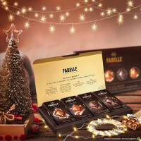 Fabelle The Bars Quartet - Diwali Chocolate Gift Pack, 4 Assorted Large Luxury Chocolate Bars, Premium Packaged Gift Chocolate Box, Centre-Filled Bars, Best Diwali Gift For Family, 519g
