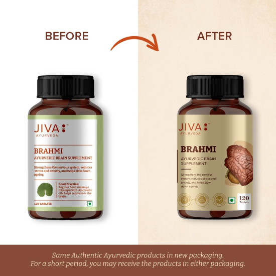 Jiva Brahmi Tablet 500mg 240 Tablets | Mind Wellness Strengthens Nervous System - 120 Tablet (Pack of 2)
