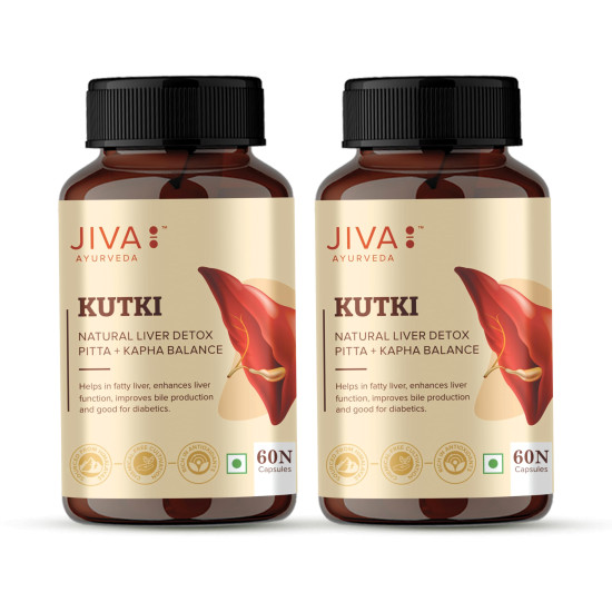 Jiva Kutki Capsules Liver Support Detox 60 Caps (Pack of 2)