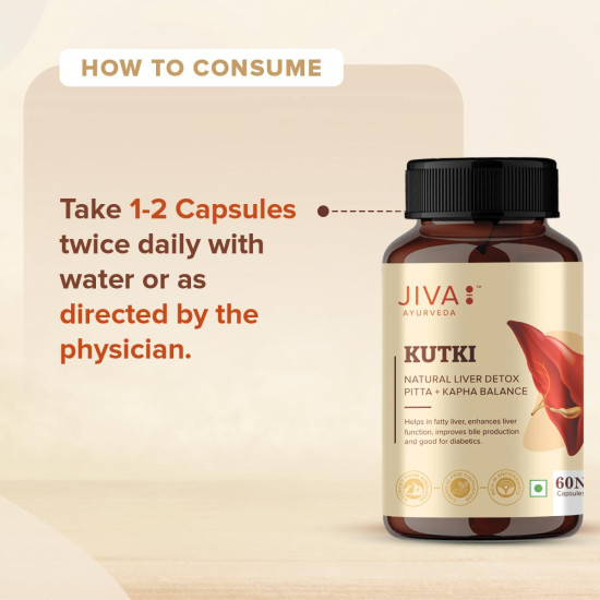 Jiva Kutki Capsules Liver Support Detox 60 Caps (Pack of 2)