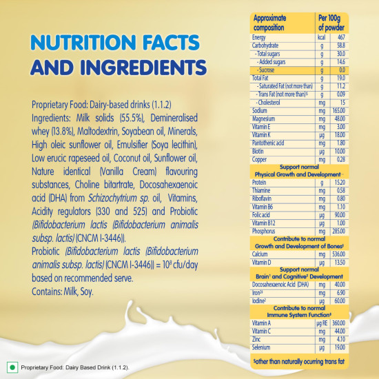 Nestle NANGROW – Nutritious Milk drink for growing children | Creamy Vanilla Flavor | Contains DHA |Rich in Protein & Vital Nutrients| Zero Sucrose Recipe |400g