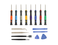 Spartan Screwdriver Set - 8Screwdrivers Includes Torx, Phillips 1.5 & 1.2, Flathead 2.0, Tri-Point 0.6 and 2Triangle Paddles, 2Mount Bars, 1Graver, 1Scraper, 2Tweezers (Spa-16Pcskit)