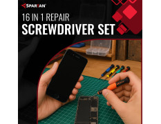 Spartan Screwdriver Set - 8Screwdrivers Includes Torx, Phillips 1.5 & 1.2, Flathead 2.0, Tri-Point 0.6 and 2Triangle Paddles, 2Mount Bars, 1Graver, 1Scraper, 2Tweezers (Spa-16Pcskit)