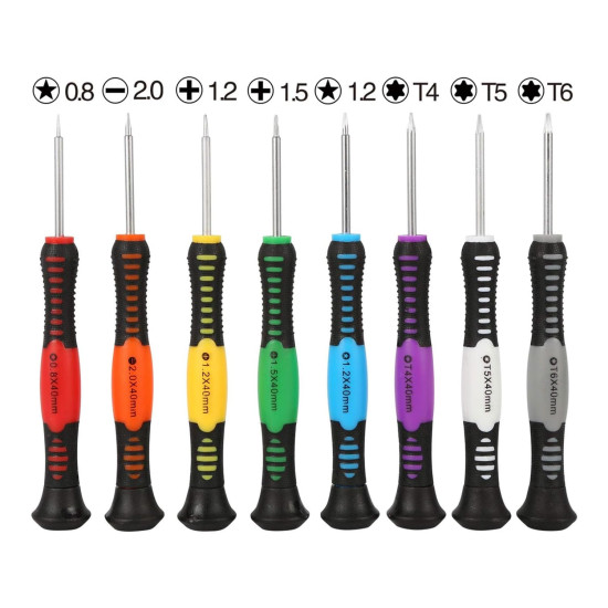 Spartan Screwdriver Set - 8Screwdrivers Includes Torx, Phillips 1.5 & 1.2, Flathead 2.0, Tri-Point 0.6 and 2Triangle Paddles, 2Mount Bars, 1Graver, 1Scraper, 2Tweezers (Spa-16Pcskit)
