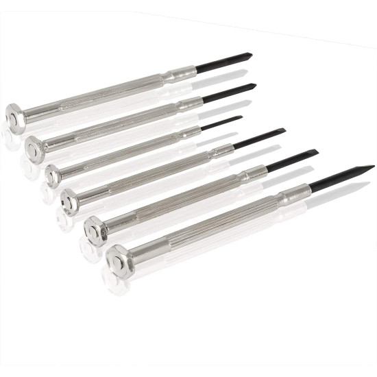 Spartan Precision Mini Screwdriver Set Repair Tool Kit with 6 Different Size Flathead Drivers For Mobiles, Eyeglass, Laptops, Electronics (Pack of 1, Multicolor)