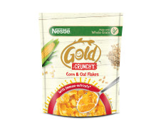 NESTLE GOLD Crunchy Oats & Corn Flakes, Breakfast Cereal with Immuno-Nutrients | Made with Whole Grains and the Goodness of B Vitamins, Calcium & Vitamin D, No Added Colours & Flavours, 850g