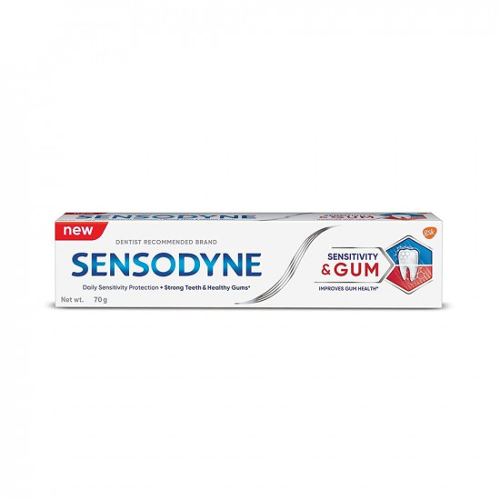 Sensodyne Toothpaste Sensitivity & Gum, Dual action tooth paste for sensitive teeth and healthy gums, 70 gm