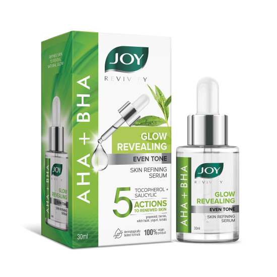 Joy Glow Revealing Face Serum for Even Toned Skin | Skin Refining 2% Salicylic Acid Serum with AHA BHA for Glowing Skin | Suitable For All Skin Types, Men & Women (30ml)