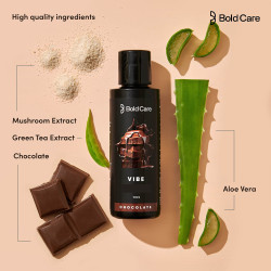 Bold Care Vibe Duo pack - Premium Chocolate Flavour + Strawberry Flavour - Natural Personal Lubricant for Men and Women - Premium Strawberry Flavour - Water Based Lube - 200 ml