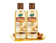 Joy Honey & Almonds Body Oil for Women & Men | Nourishing Body Oil with Vitamin E & Sunscreen for All Skin Types | Daily Use Body Massage Oil After Bath for Moisturizing Dry Skin | Pack of 2-400ml